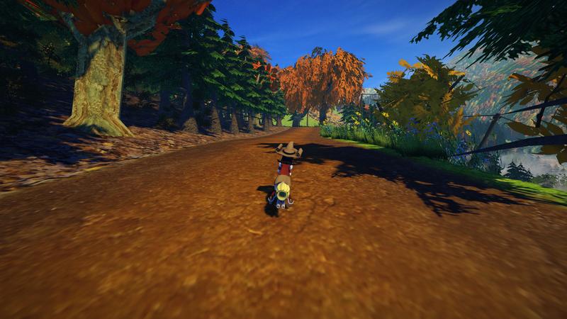 SuperTuxKart 1.3: The new Pepper kart driving in Black Forest heading toward a road fork
